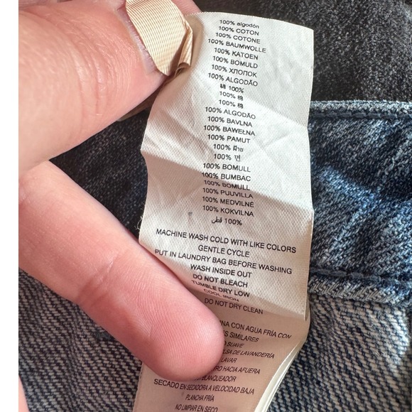 Michael Kors Denim Cargo‎ Mini Skirt Distressed Frayed Hem Women's Size 10 - Picture 8 of 9